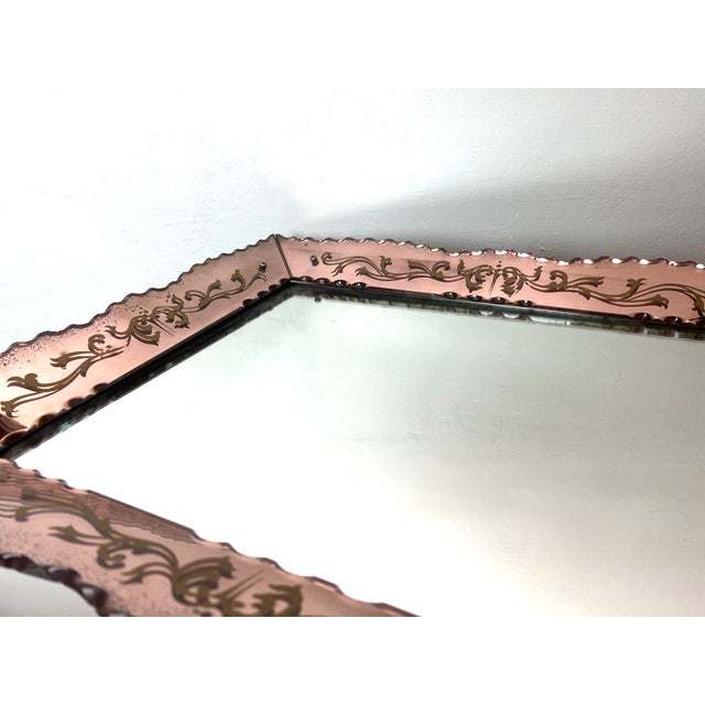 Pink Venetian Mirror, Italy, 1960s For Sale - Image 16 of 18