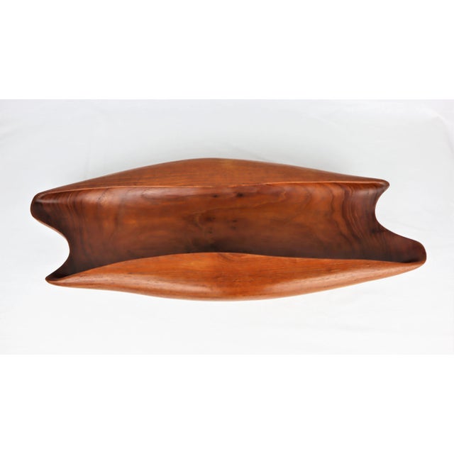 Tan Vintage Scandinavian Teak Carved Cup, 1960s For Sale - Image 8 of 11
