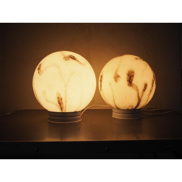Mid-Century Sphere Table Lamps, Europe, 1970s, Set of 2 For Sale - Image 11 of 13