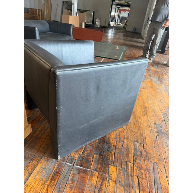 Gary Lee for Niedermeier Black Leather Architectural Armchair, Mid-1990s For Sale - Image 9 of 13