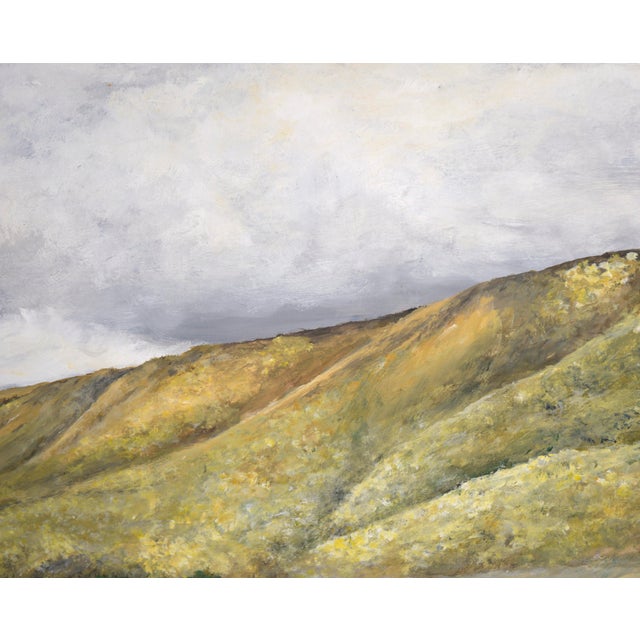 "Spring Hills" Mid Century Modern Farmhouse Landscape in Acrylic on Masonite by Farren Jensen For Sale In Monterey, CA - Image 6 of 10