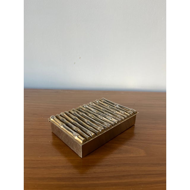 Petite Plated Faux Bamboo Container Baguès, France, 1960s For Sale - Image 9 of 12