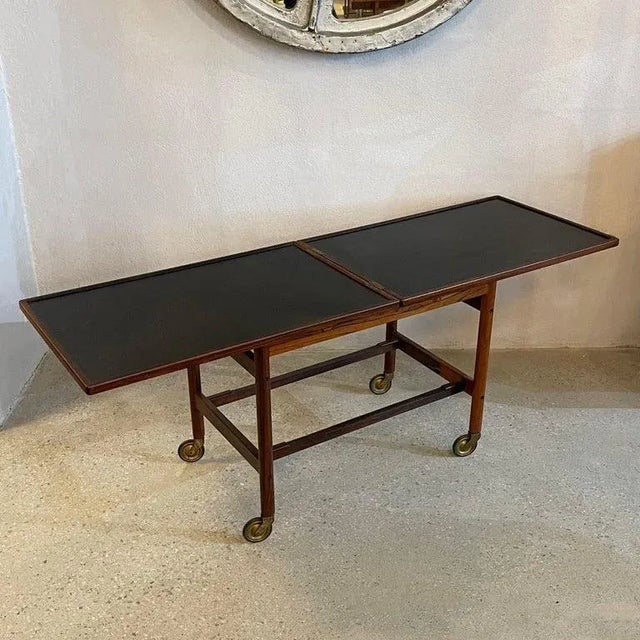 Mid-Century Modern 1960s Danish Modern Rosewood Extension Side Table Trolley by Kurt Östervig For Sale - Image 3 of 10