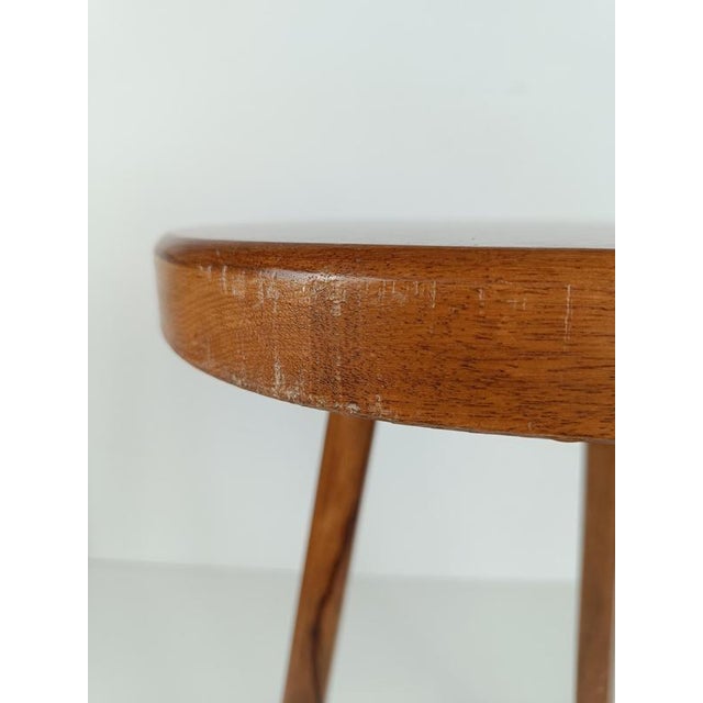 Vintage Bar Stool in Walnut and Hammered Iron, 1970s For Sale - Image 10 of 18