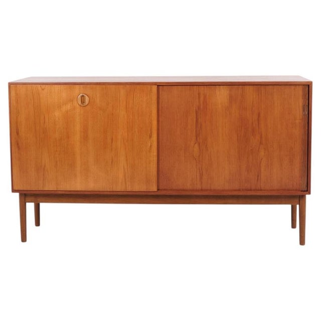 Vintage Danish Teak Sideboard with Sliding Doors, 1960s For Sale - Image 11 of 11