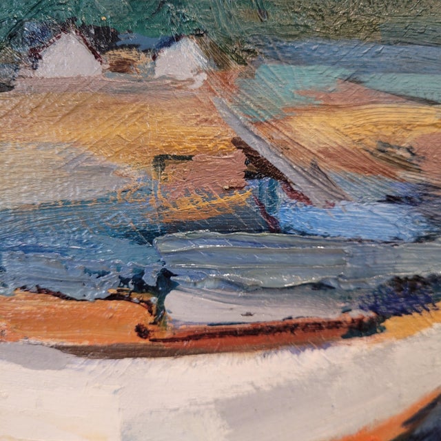 Mainié, Boats on the Shore Mainié, 1970s, Oil on Canvas, Framed For Sale - Image 11 of 18
