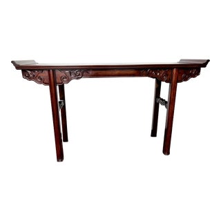 Late 20th Century Chinese Rosewood Altar or Console Table For Sale