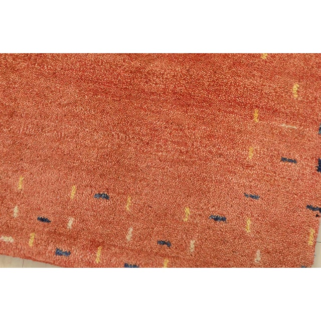 Gabbeh Rug 2’3” X 4’6” Rust Wool Contemporary Hand-Knotted Carpet For Sale - Image 4 of 13
