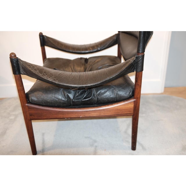 Animal Skin 1960s Danish Modern Kristian Vedel "Modus" Leather Lounge Chairs — Pair For Sale - Image 7 of 15