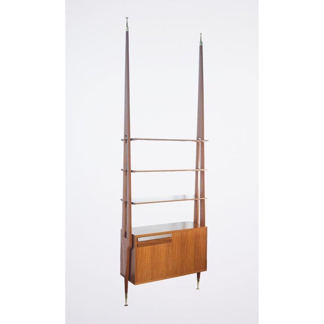 Italian Floor-to-Ceiling Wooden Bookcase, 1970s For Sale - Image 13 of 18