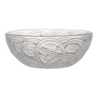 1930s Lalique Pinsons Crystal Bowl For Sale