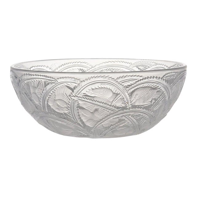 1930s Lalique Pinsons Crystal Bowl For Sale