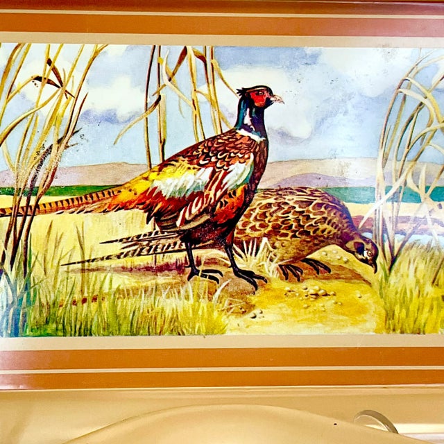 1950s Rustic Americana Metal Pheasant Trays - Set of 11, Thanksgiving. For Sale - Image 6 of 7
