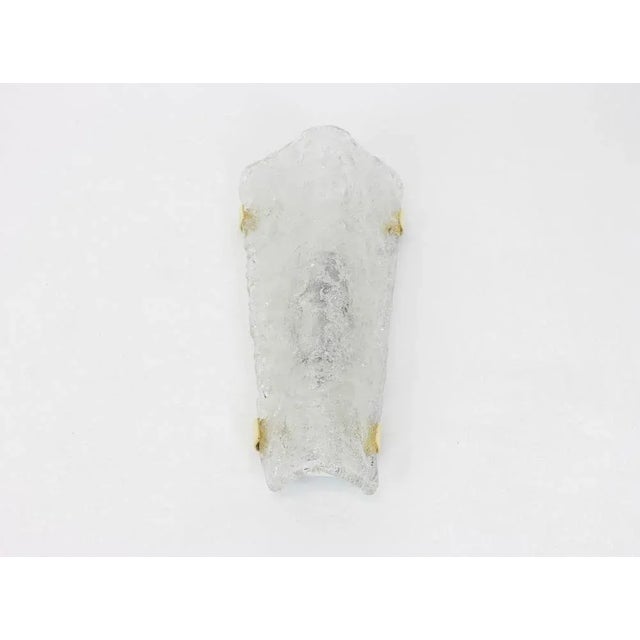 Large Ice Glass Sconces from Hillebrand, Germany, 1960s, Set of 2 For Sale - Image 3 of 7