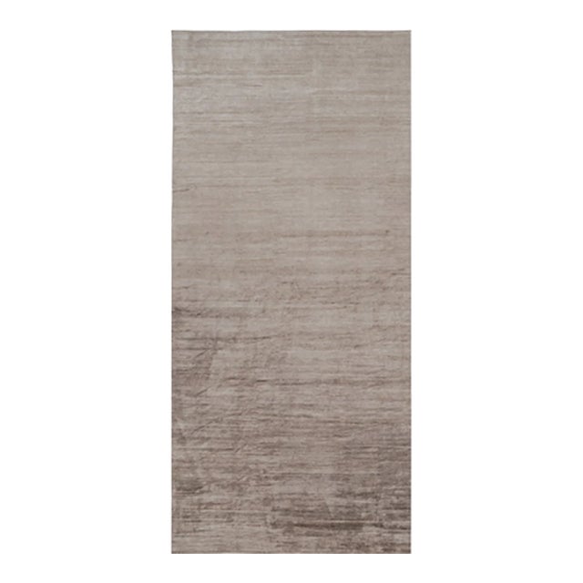 Rug & Kilim’s Oversized Modern Textural Rug in Brown, White and Beige Striae - 10x22 For Sale