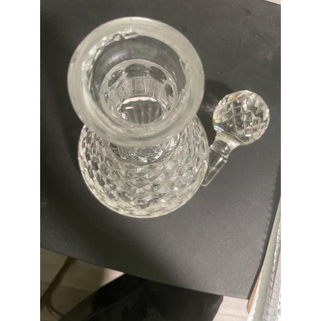 Vintage Waterford Cut Crystal Decanter “Alana” or “Lismore” Design Pattern With Diamond Cuts & Starbursts, Highly Collectible Early-American Glass For Sale - Image 6 of 9