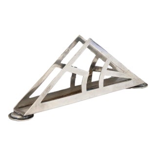 Modernist Silverplate Napkin Holder For Sale