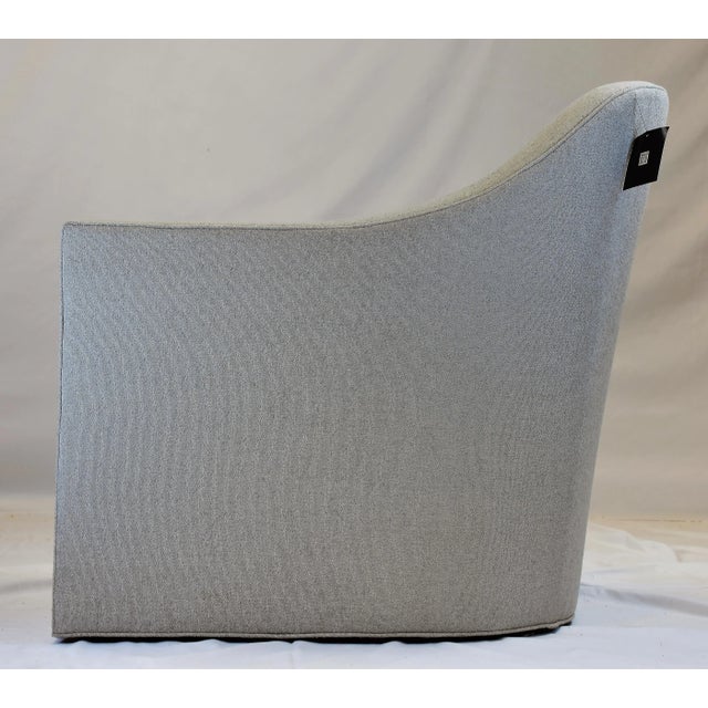 Light Gray Le Jeune Upholstery Coach Barrel Club Chair Showroom Model For Sale - Image 8 of 10