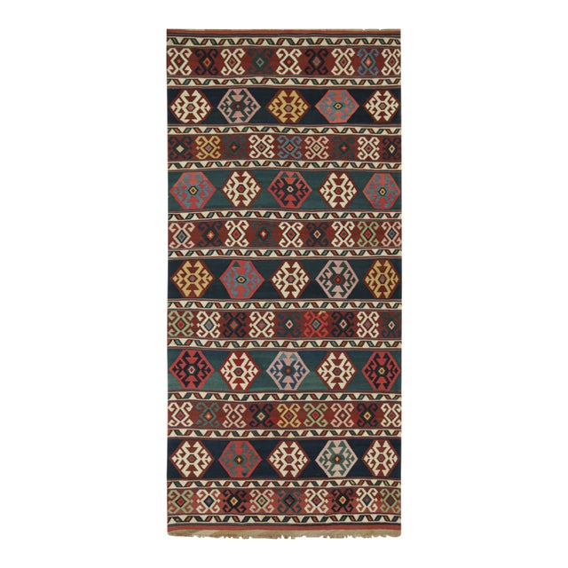 1950s Vintage Azerbaijan Persian Kilim With Geometric Patterns, From Rug & Kilim For Sale