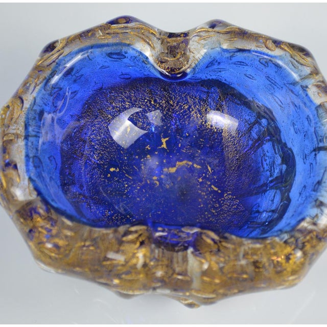 Murano Glass Ashtray with 24 Carat Gold Flecks For Sale - Image 7 of 8