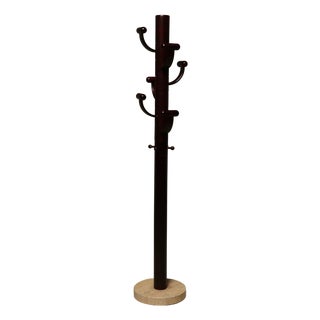 Stained Ash and Travertine Coat Stand in the style of Ettore Sottsass, 1980s For Sale