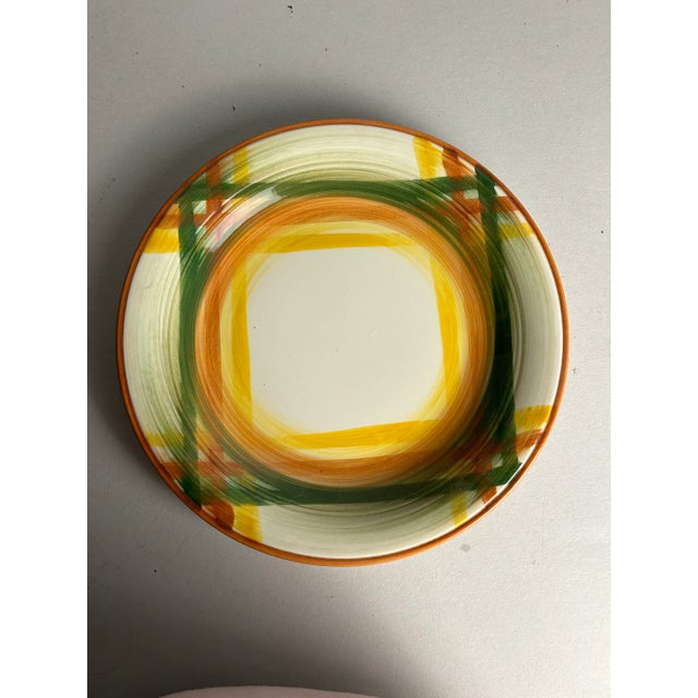 Burnt Orange Mid-Century Vintage Homespun Vernonware Pattern Dinnerware Set- 27 Pieces For Sale - Image 8 of 12