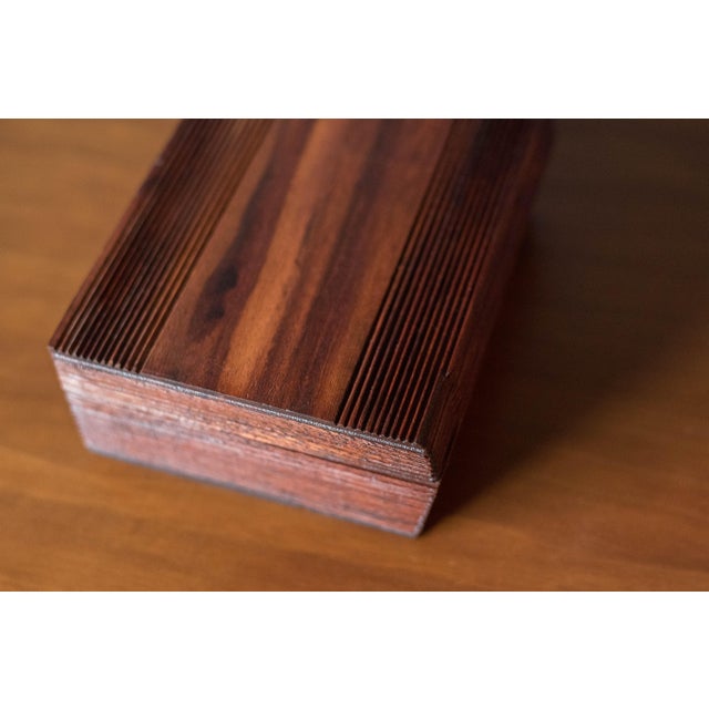 Abstract Vintage Fluted Mahogany Studio Craft Jewelry Box Organizer For Sale - Image 13 of 14