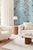 Not Yet Made - Made To Order Mahjong Floral Stripe Grasscloth Wallpaper by House Party | Bam Blue | 6 Yards For Sale - Image 5 of 7