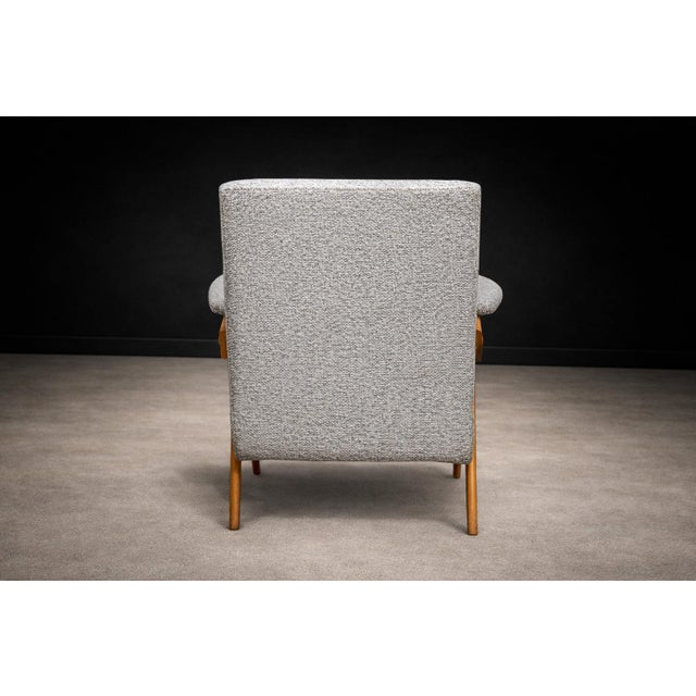 Wood “Z” Armchair in Pau Marfim Wood & Bouclé by José Zanine Caldas, Brazil, 1950s - Lot 376 For Sale - Image 7 of 11