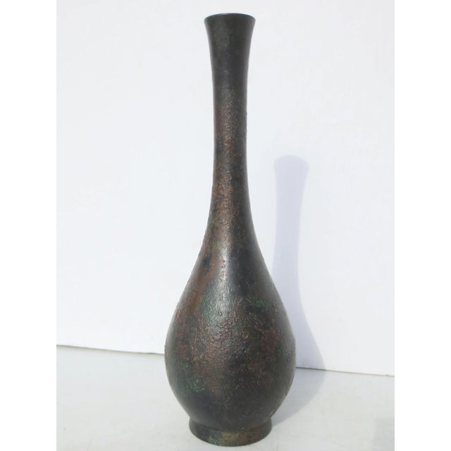 Metal 1970s Japanese Bronze Vase For Sale - Image 7 of 7