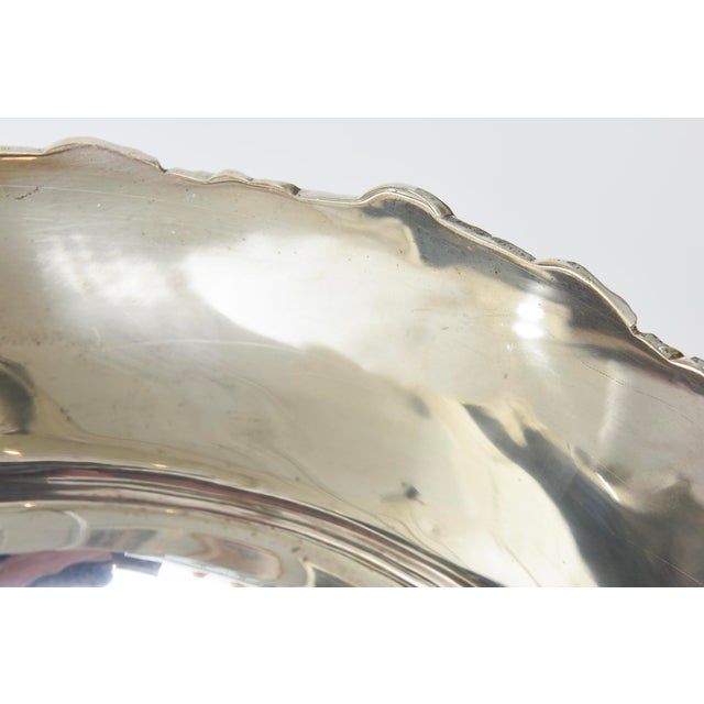 Vintage Large Silver Plated Bowl With Fruit Embellishments, 1950's For Sale - Image 9 of 10