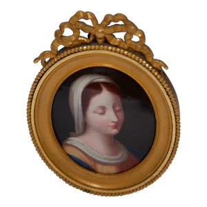 Early 20th Century Louis XV Porcelain Plaque of Madonna