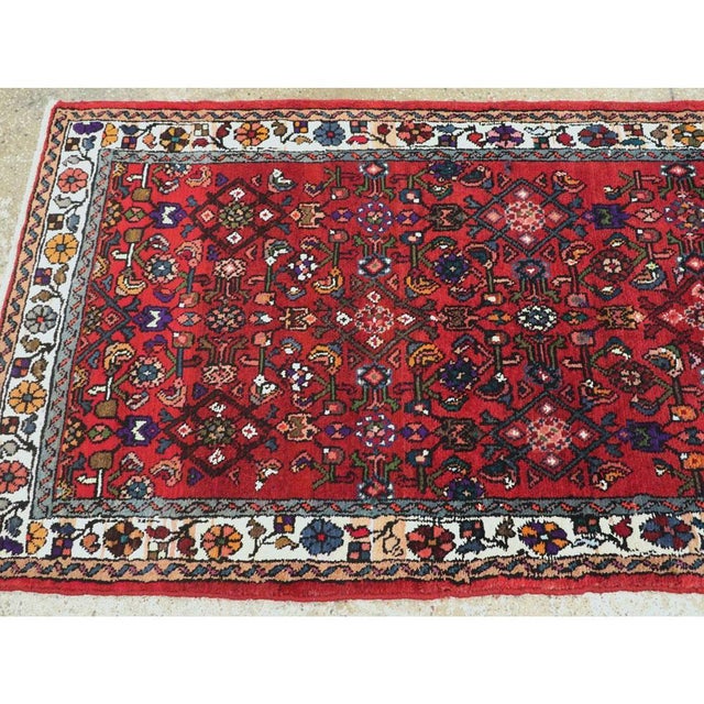 Galerie Shabab Collection Mid-20th Century Handmade Persian Hamadan Runner Rug in Bright Vivid Colors For Sale In New York - Image 6 of 10