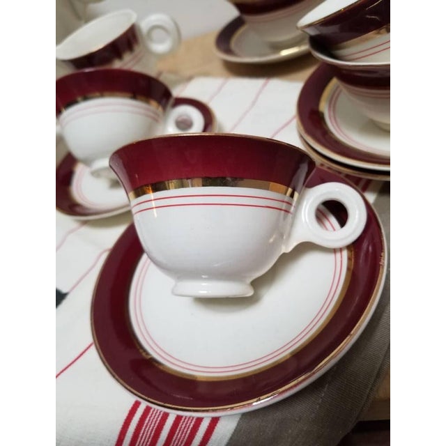 1920s Art Deco Santos Tea Set from Digoin Sarreguemines, 1920s, Set of 9 For Sale - Image 5 of 11