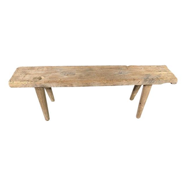 Andrianna Shamaris Wabi Sabi Teak Wood Bench For Sale