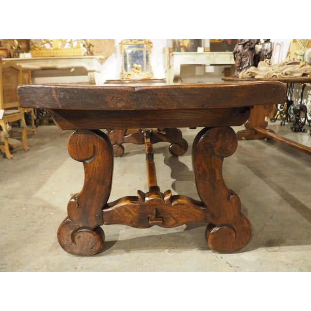 Robust Carved Elm Dining Table From Spain, Early 1900s For Sale In Dallas - Image 6 of 12