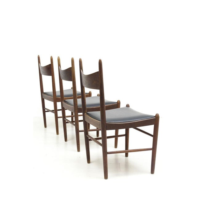Set of three danish teak chairs designed in the 1950s/60s by h. Vestervig eriksen for brøderna tromborg møbelfabrik. The...