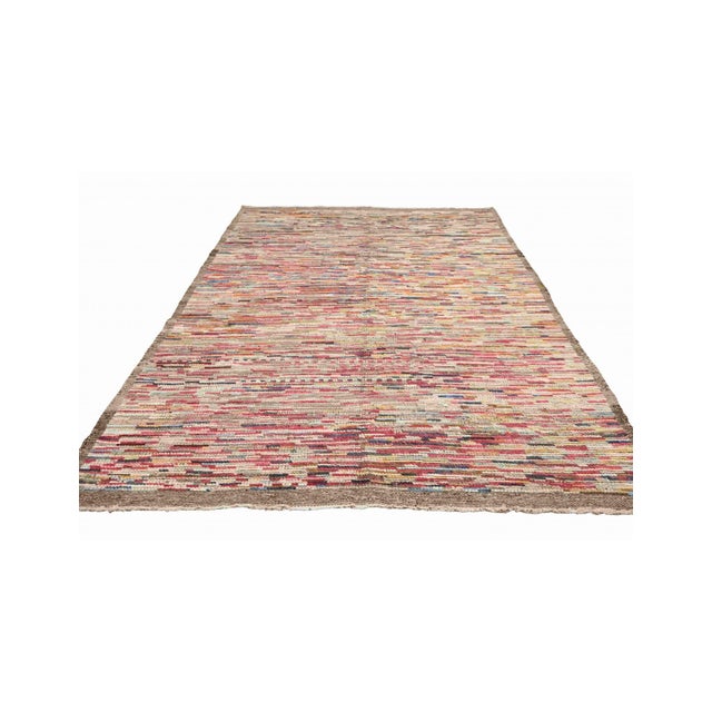 Mid-Century Modern Modern Multicolor Handknotted Wool Rug For Sale - Image 3 of 7