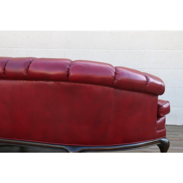 Monteverdi-Young Mid-Century Modern Tufted Ruby Red Leather Sofa, 1973 For Sale - Image 14 of 18