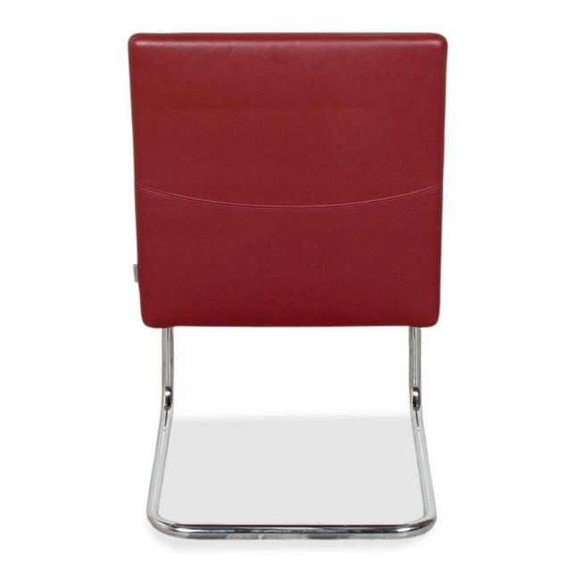 Jason Leather Cantilever Chairs in Red from Walter Knoll and Wilhelm Knoll, Set of 4 For Sale - Image 13 of 15