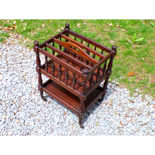 Vintage Mahogany Canterbury Magazine Rack Music Stand For Sale - Image 14 of 15