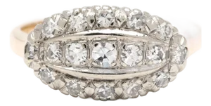 0.50ctw Diamond Princess Ring, 14k White & Yellow Gold, Ring Size 8.75