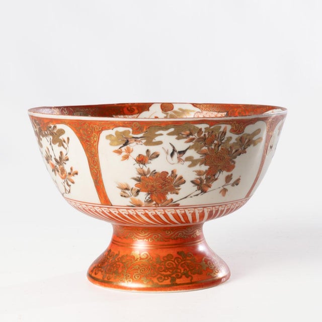 Orange Asian Porcelain Bowl on Stand For Sale - Image 8 of 14