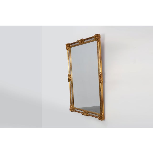 Mid-Century Rectangular Gilt Mirror from Deknudt, Belgium, 1980s For Sale - Image 4 of 12