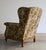 Lillian August for Drexel Heritage Tufted Wingback Chair With Scroll Arms and Brass Casters For Sale In Salt Lake City - Image 6 of 8