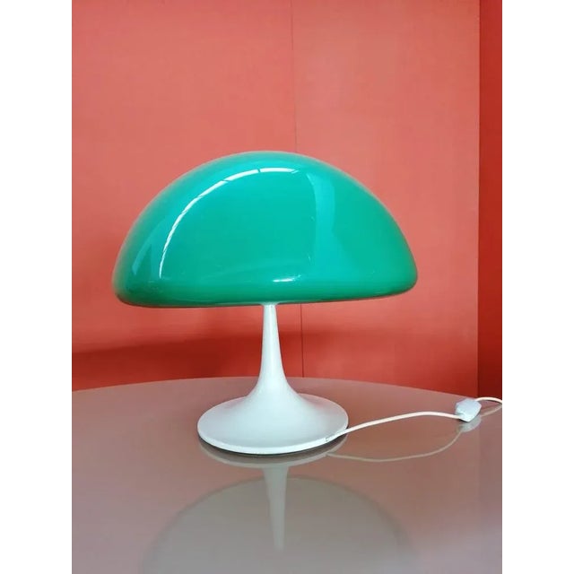 Metal Italian Emerald Green Table Lamp by Elio Martinelli for Martinelli Luce For Sale - Image 7 of 8