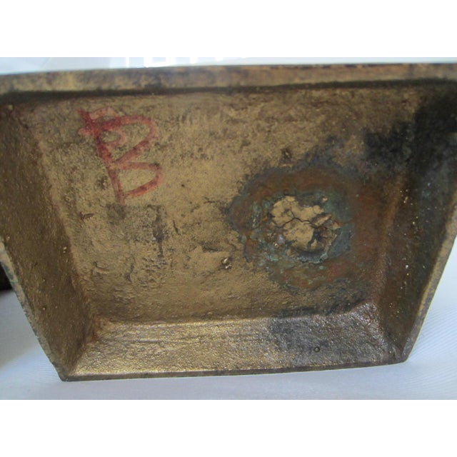 19th Century Chinese Foo Dogs Gilt Bronze Lions Bookends- A Pair For Sale - Image 10 of 13