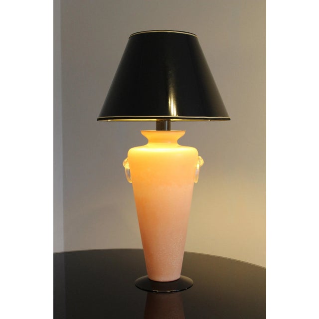 Glass Pink Murano Glass Table Lamp, Italy, 1950s For Sale - Image 7 of 11