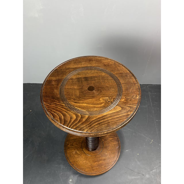 Mid-Century Brutalist French Wood Turned Winepress Side Table in the style of Charles Dudouyt, 1950s For Sale - Image 11 of 13