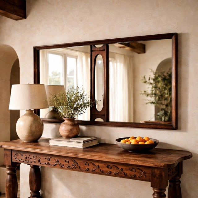 Vintage Canadian Brutalist Walnut Wall Mirror by Tobago of Canada For Sale - Image 18 of 18